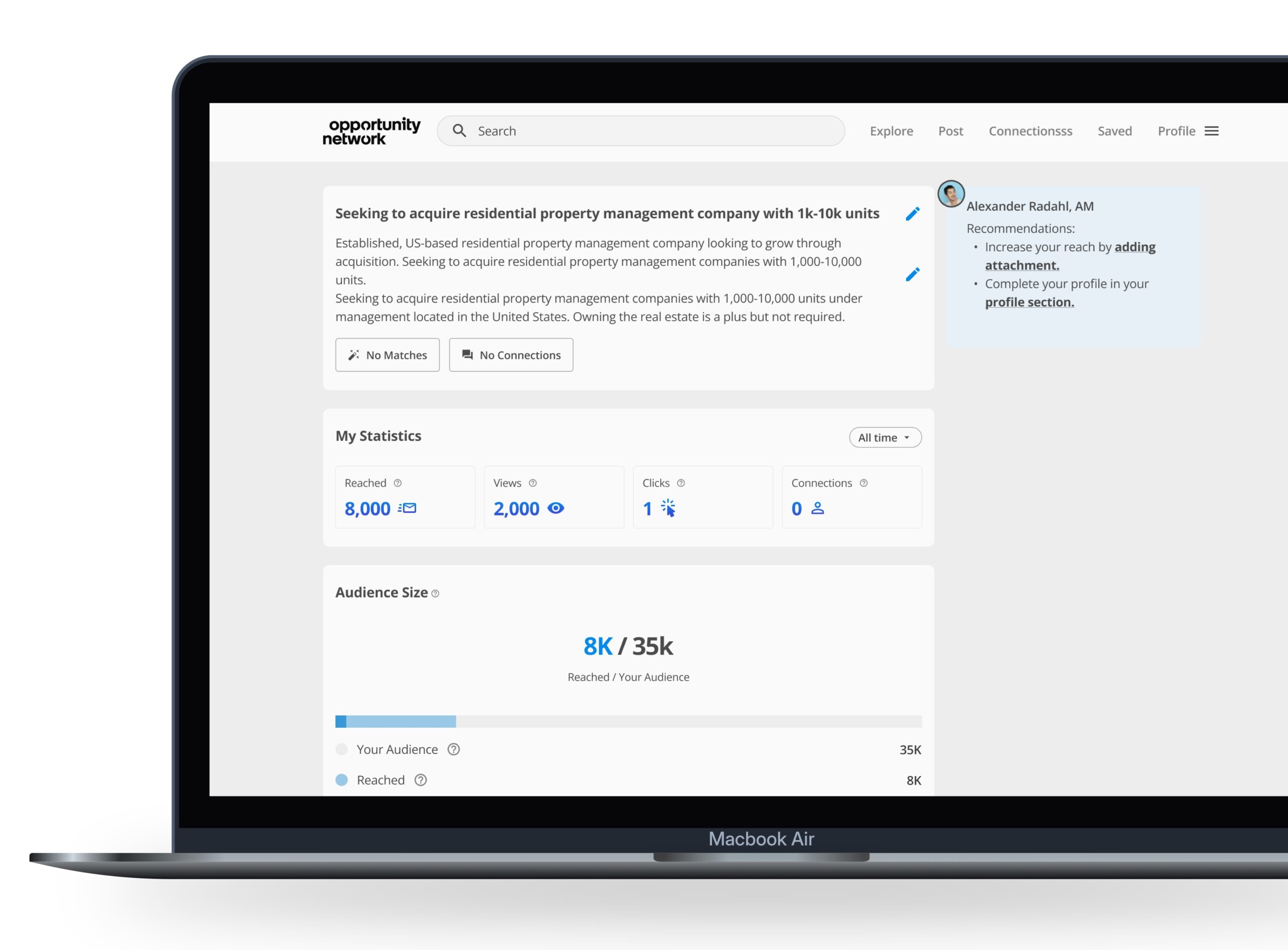 Statistics Dashboard: Data Transparency for Opportunity Network